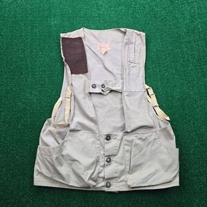 Bob Allen Sportswear Canvas Shooting Vest‎ Mens Medium Beige Vintage Hunting